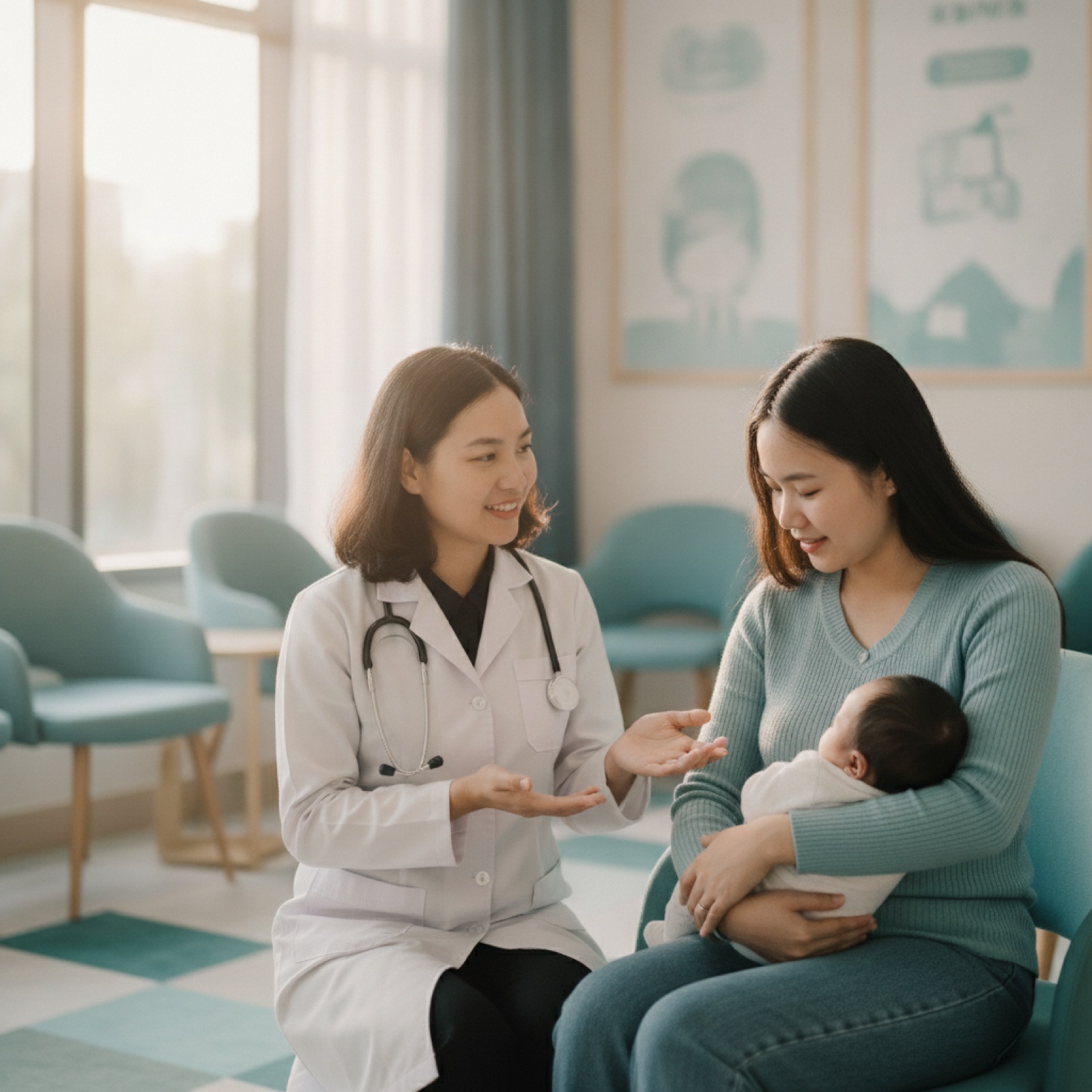 Bác sĩ Phòng khám Gia Đình Việt tư vấn cho mẹ và bé